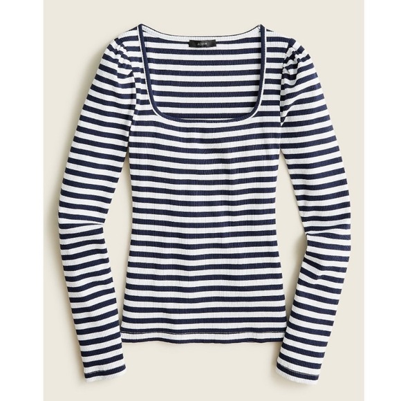 J.Crew scoop neck long sleeve ribbed top - Picture 9 of 9